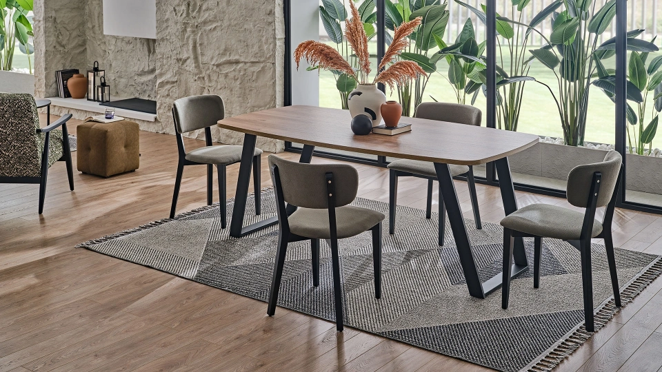 Solid Fixed Dining Table - 190 cm