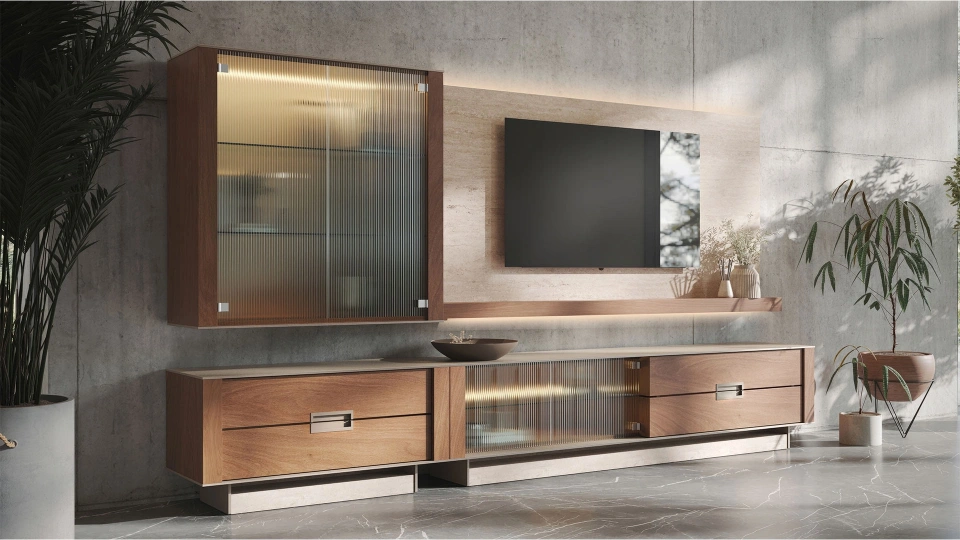 Moderna Tv Unit Upper Module - Glass