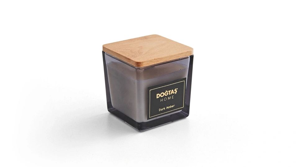 Doğtaş Home Dark Amber Ahşap Kapaklı Mum