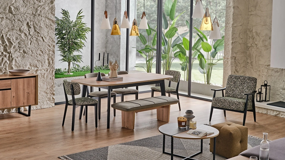 Solid Extendable Dining Table - 160 cm