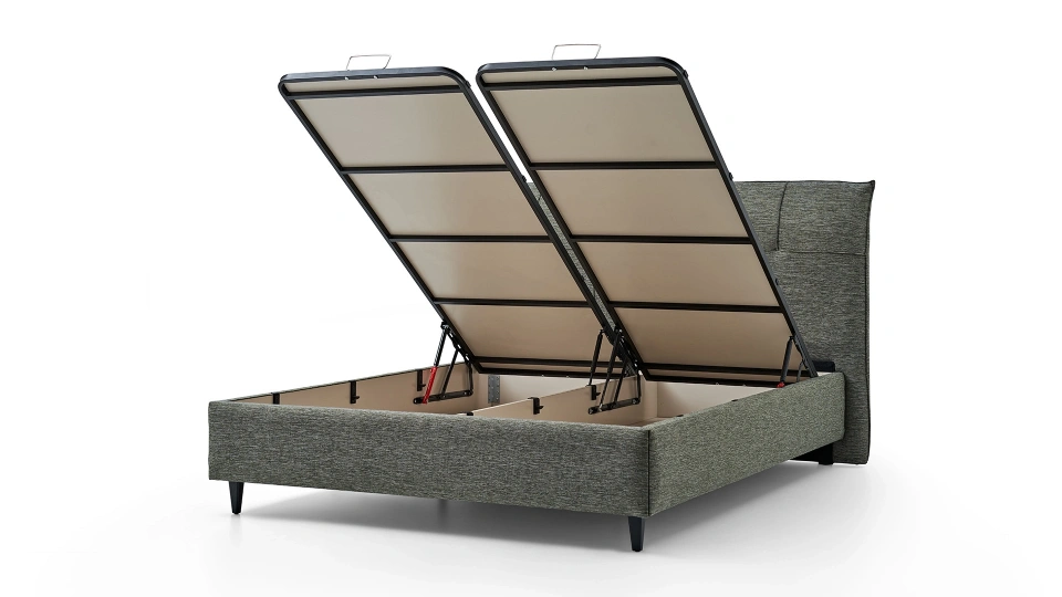 Solid Bedstead with Storage - 160 cm - Headboard not included