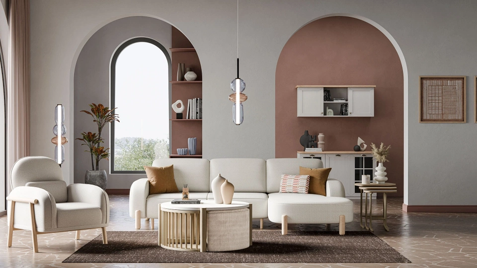 Parvi Corner Sofa Bed Set with Storage
