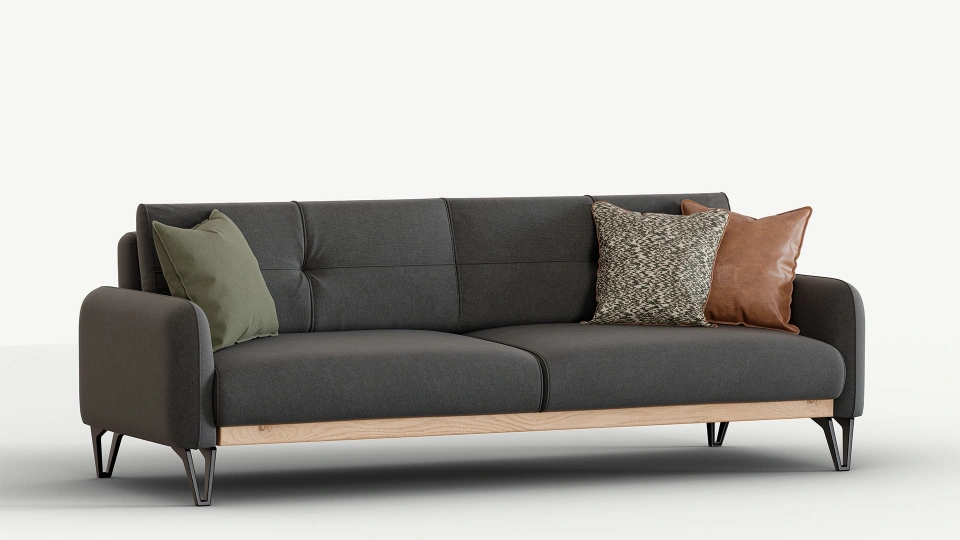 Solid 3-Seater Sofa