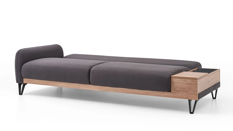 Solid 3-Seater Sofa with Coffee Table