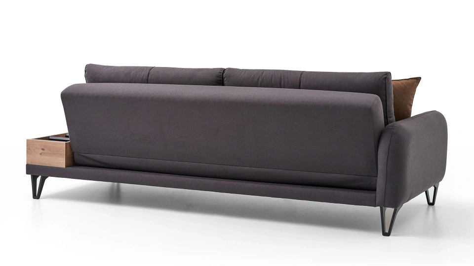 Solid 3-Seater Sofa with Coffee Table
