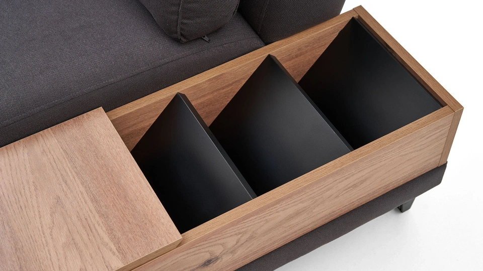 Solid 3-Seater Sofa with Coffee Table