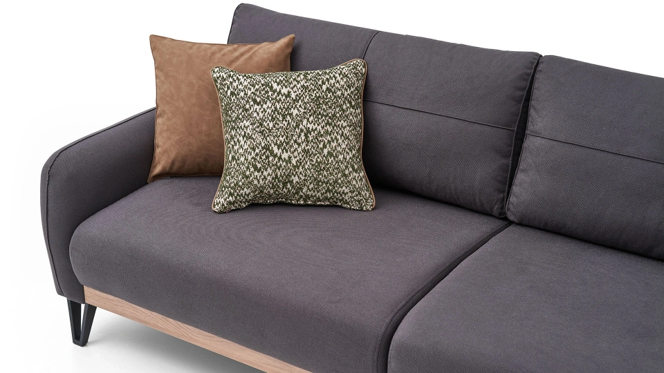 Solid 3-Seater Sofa with Coffee Table