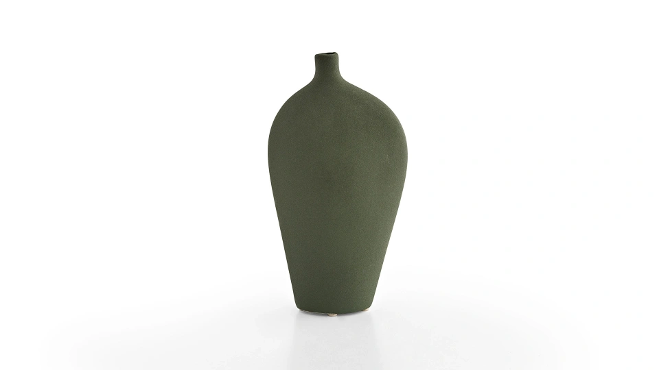 Athena Set of 2 Green Vases