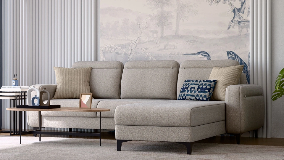 Lumeris Corner Sofa Bed with Storage