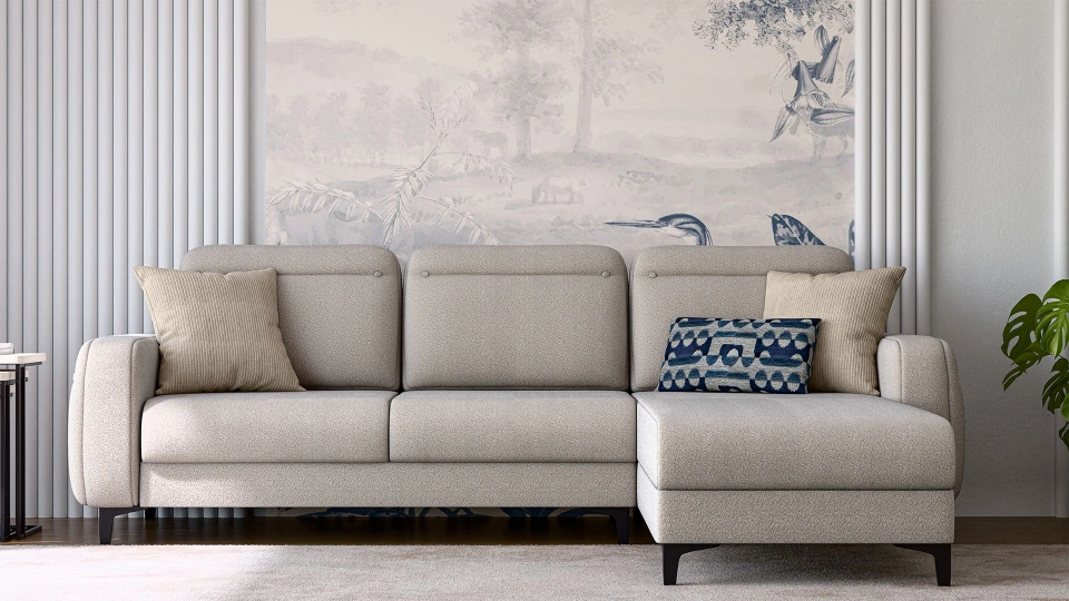 Lumeris Corner Sofa Bed with Storage