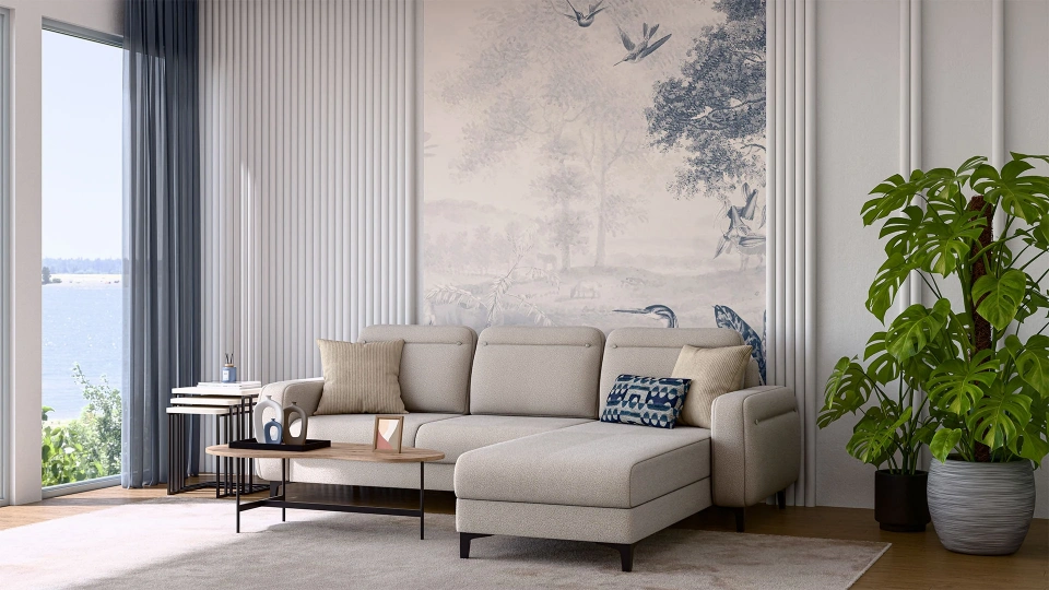 Lumeris Corner Sofa Bed with Storage