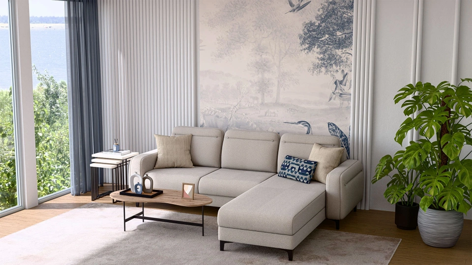 Lumeris Corner Sofa Bed with Storage