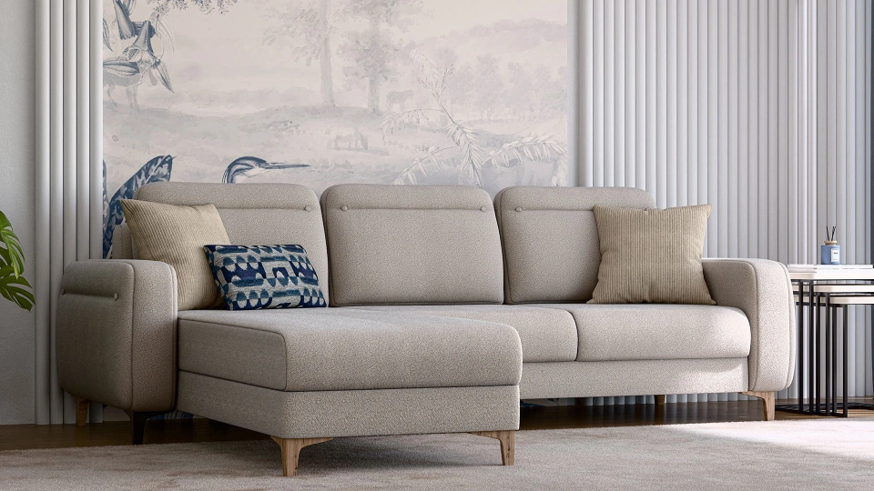 Lumeris Corner Sofa Bed with Storage