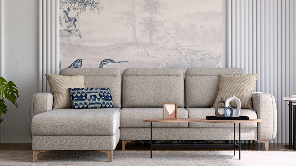 Lumeris Corner Sofa Bed with Storage