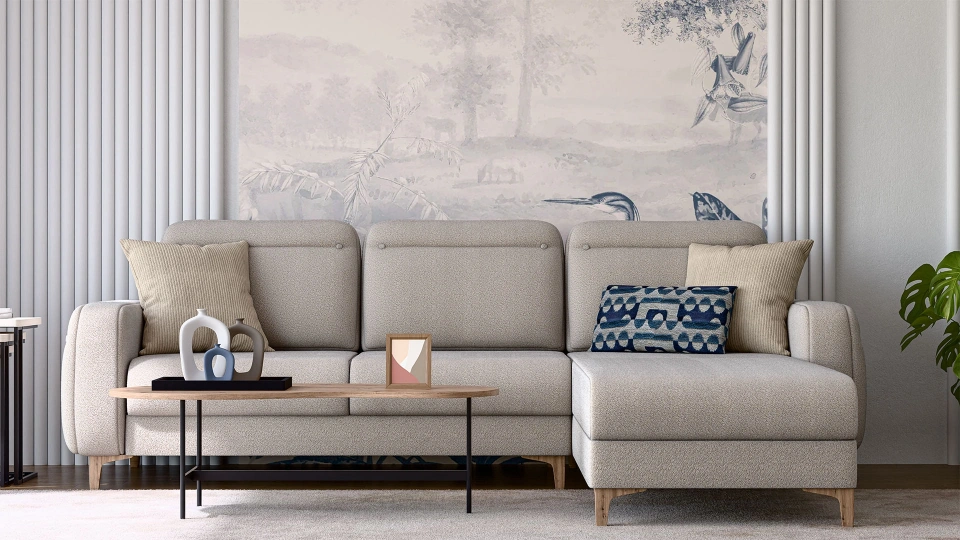 Lumeris Corner Sofa Bed with Storage