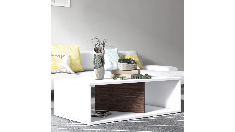 Cury Orta Sehpa Ceviz Beyaz