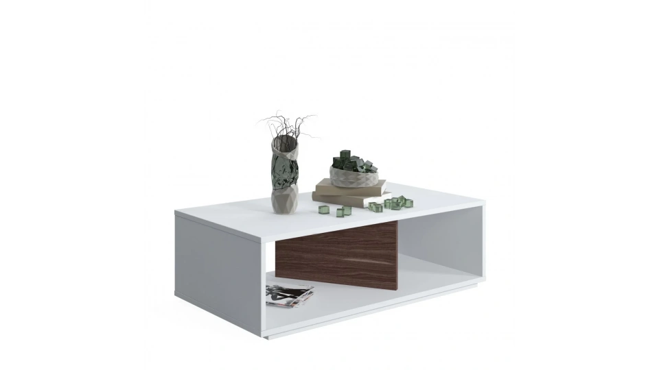 Cury Orta Sehpa Ceviz Beyaz