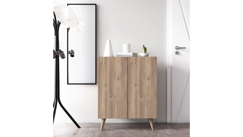 Forte Shoe Cabinet Oak