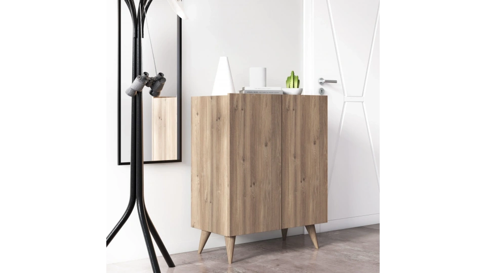 Forte Shoe Cabinet Oak