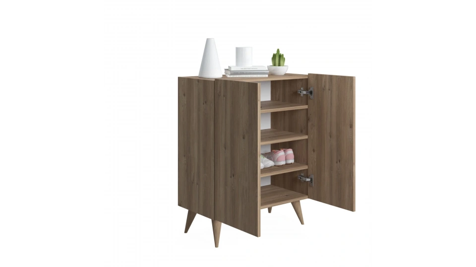 Forte Shoe Cabinet Oak