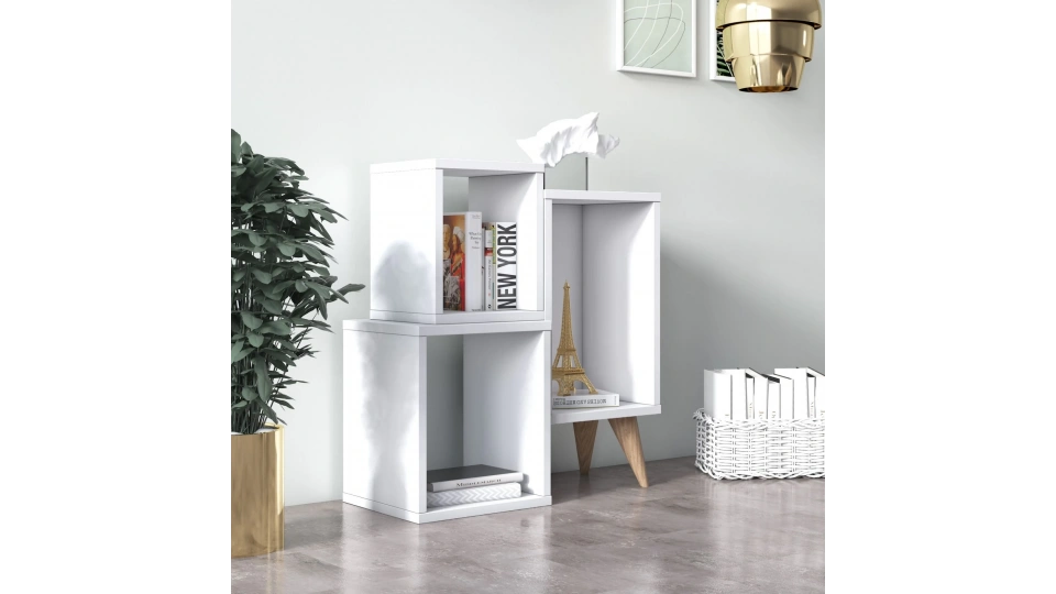 Mabel Bookshelf Nightstand White