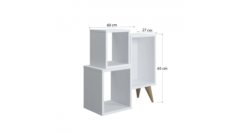 Mabel Bookshelf Nightstand White