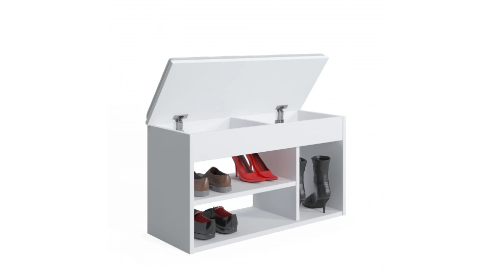 Pera Cushioned Shoe Cabinet White