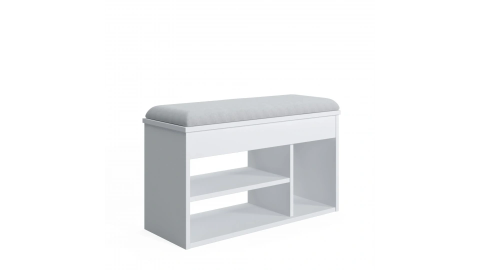 Pera Cushioned Shoe Cabinet White