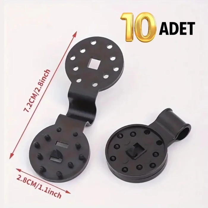 10 Adet Güneşlik Filesi Sabitleme Klipsleri, Gölgelik Bezi ve Brandalar İçin Dayanıklı Plastik Kelepçe Kancaları (5124)