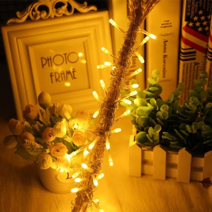 10 Metre 100 Ledli 8 Fonksiyonlu Dekoratif Lambader Sarı Lamba (5124)