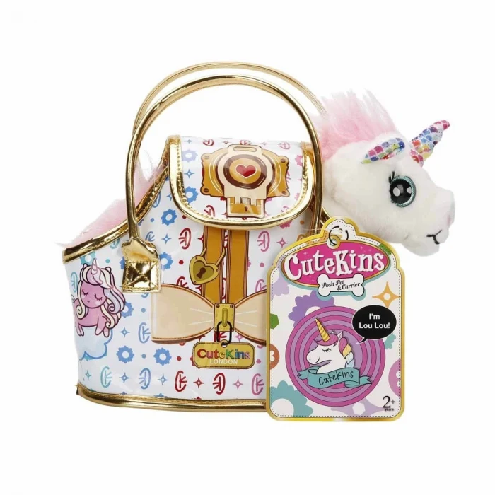 10873 Cutekins Taşıma Çantalı Peluş Unicorn Lou Lou -Sunman