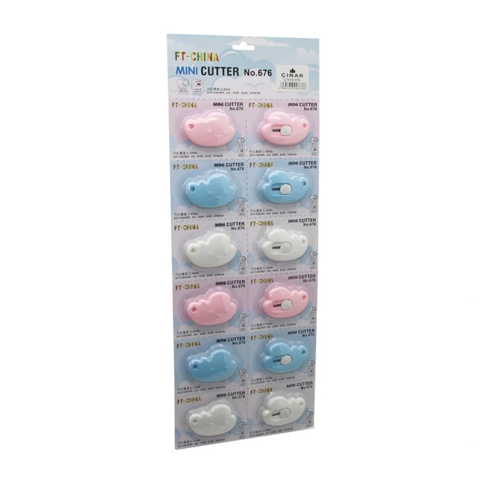 12 ADET MINI CUTTER MİNİ CEP - ÇANTA FALÇATA - MAKET BIÇAK (5124)