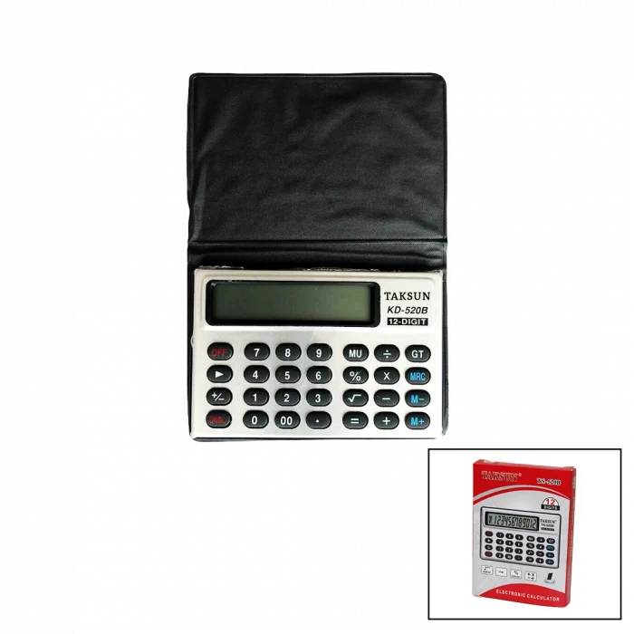 12 HANELİ MİNİ CEP - KILIFLI HESAP MAKİNESİ6.6X1.9X9.3CM TS-520B (5124)