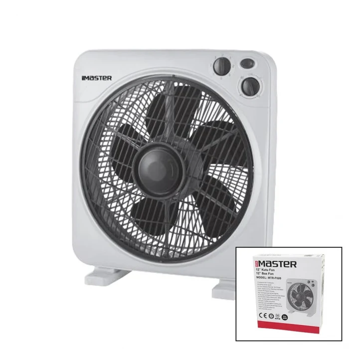 12 İNÇ  KUTU FAN  VANTİLATÖR  3 KADEME HIZ   5 PLASTİK KANAT  40W   60DK.ZAMAN AYARLI  MTR-F620 (5124)