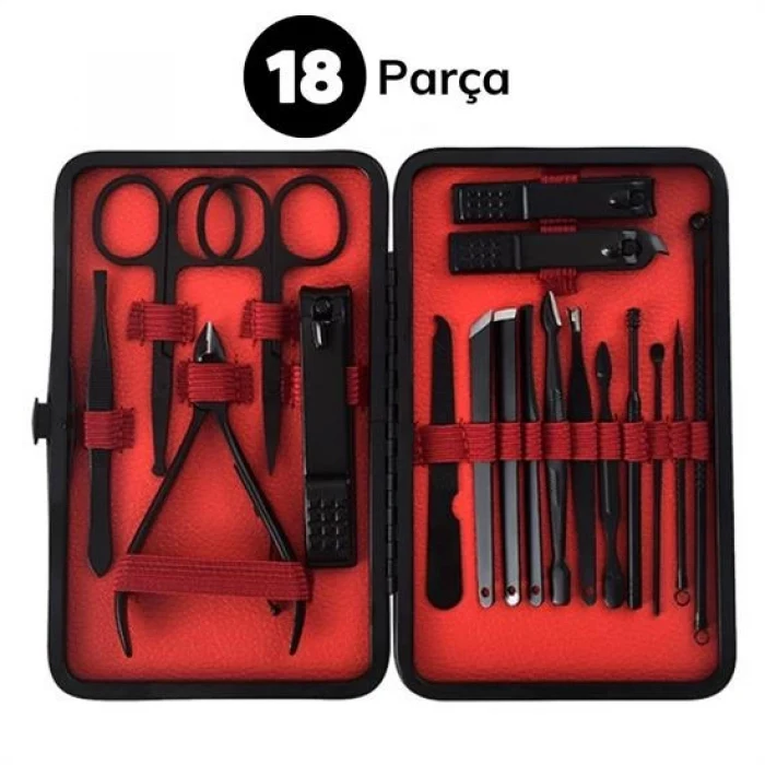 18 Parça Çanta Tipi Manikür Pedikür Tırnak Bakım Seti (5124)