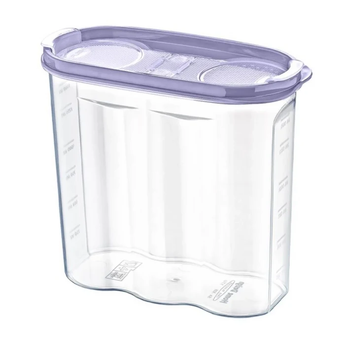 2 Kapaklı Ölçekli Erzak Kuru Gıda Saklama Kutusu Kabı - 1,7 Litre - SA935 (5124)