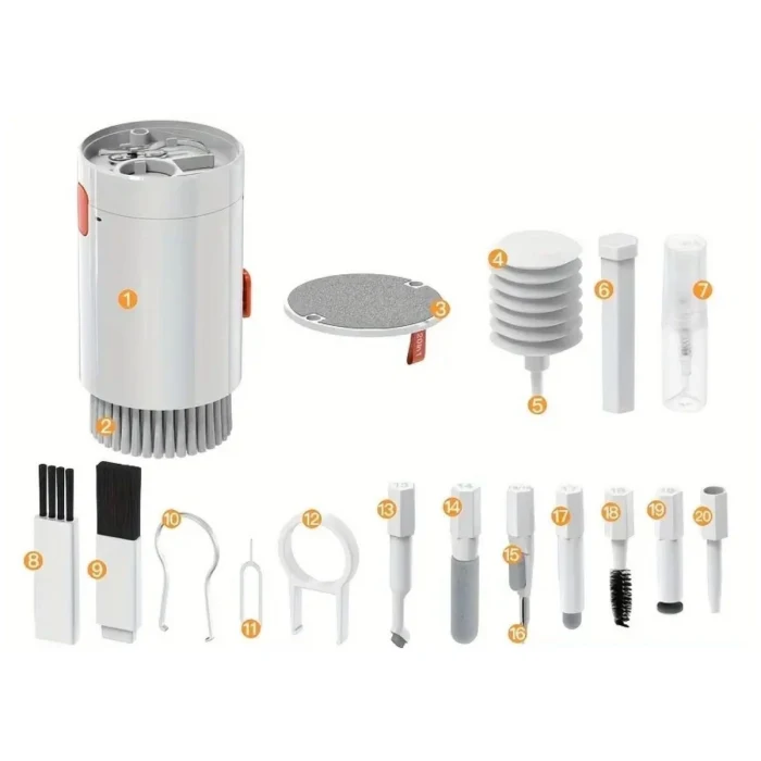 20 Parça Çok Fonksiyonlu Bilgisayar Temizleme Seti Klavye Cep Telefonu Kablosuz Kulaklık Temizleme Kalemi Toz Alma Multi Temizlik Kiti 20in1 (5124)