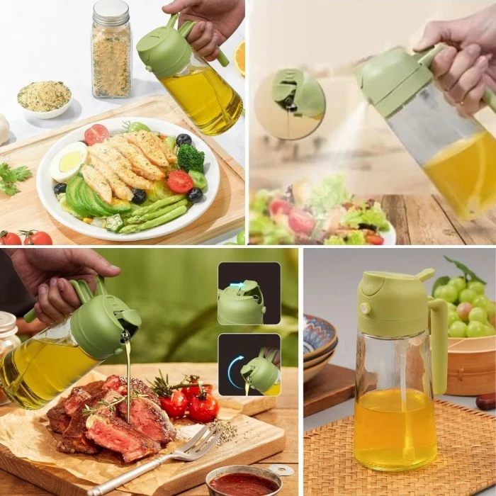 2si 1arada Yağ Dökücü ve Spreyli Yağdanlık Cam Yağ Püskürtücü (5124)