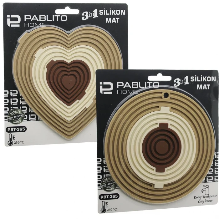 3İN1 BÜTÜN - AYRI KULLAN SİLİKON MAT- NİHALE KALPLİ=7.5-13-19CMYUVARLAK=7-12.5-20CM (5124)