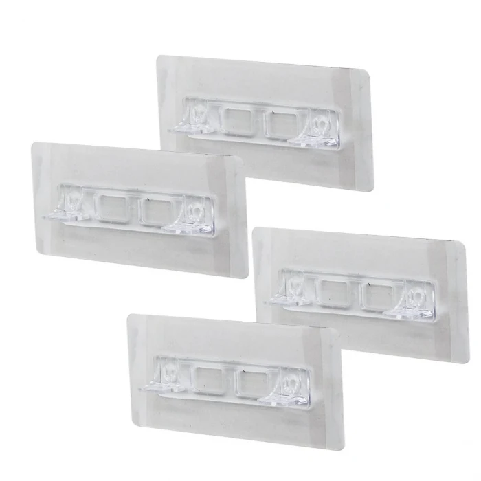 4PCS  RAF AYAK APARATI   ŞEFFAF PVC YAPIŞKANLI + VİDALANABİLİR   2X10CM (5124)