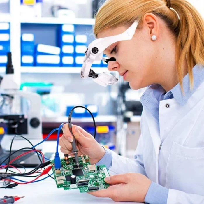 5 Lensli 2 Led Işıklı Ayarlanabilir Pilli Gözlük Tipi Büyüteç (5124)