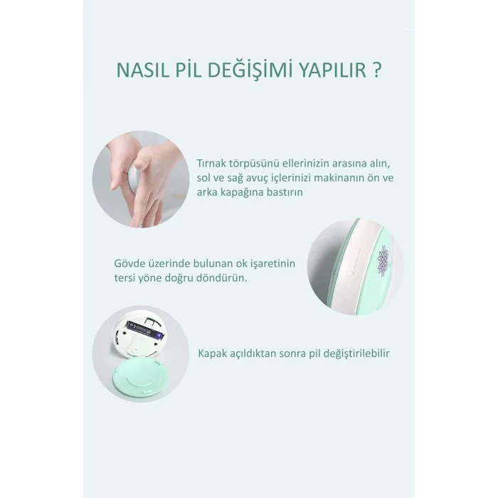 6 Başlıklı Pilli Tırnak Törpüsü ( Bebekler Kullanılabilir )  (5124)