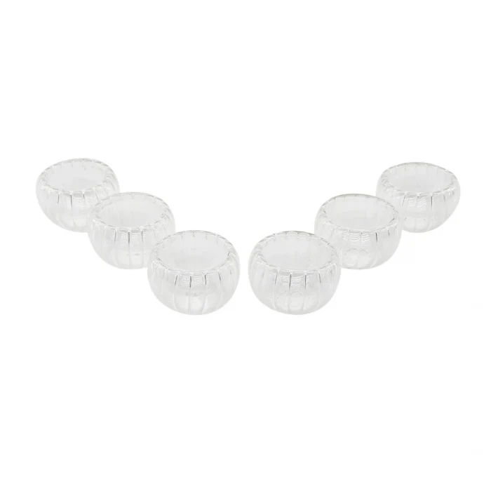 6 PCS   ÇİZGİLİ CAM  ÇİFT CİDARLI LOKUMLUK - SOSLUK  50 ML (5124)