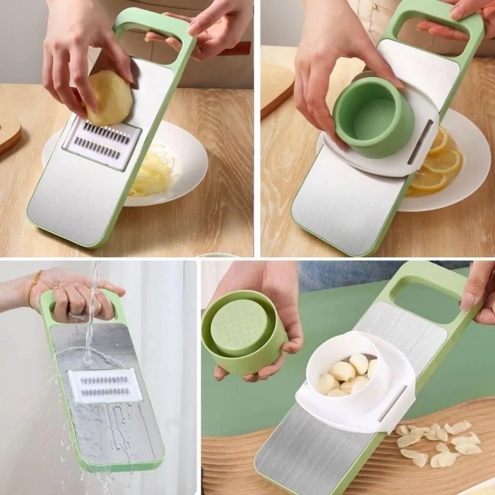 7 Farklı Bıçaklı Doğrayıcı Keskin Pratik Mutfak Rendesi Doğrayıcı (5124)