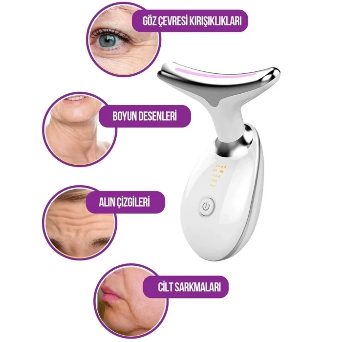 7 Farklı Işık Modlu Titreşimli Boyun Ve Yüz Ems Güzellik Cihazı (5124)