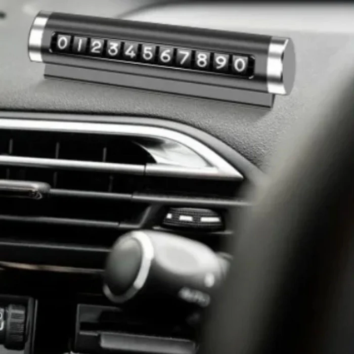 Alüminyum Kasa Siyah Renk Çevirmeli Araç Içi Telefon Numaratörü Park Oto Numaratörü (5124)