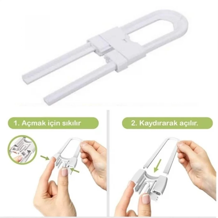 Bebek Çocuk Çekmece ve Dolap Koruma Raylı Güvenlik Sistemi Emniyet Kilidi (5124)