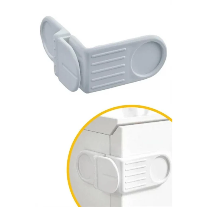 Bebek Çocuk Güvenlik Çekmece ve Dolap İçin Kendiliğinde Yapışkanlı Vidasız Köşe Kapak Kilidi (5124)