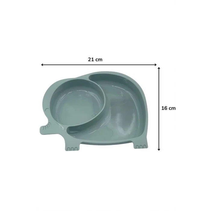 Bebek ve Çocuk için Sevimli Fil Model Desenli Yemek Bebek Mama Kabı Bölmeli Tabak (5124)