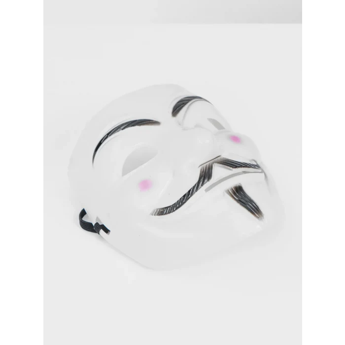 Beyaz Renk Pembe Yanaklı İthal V For Vendetta Maskesi (5124)